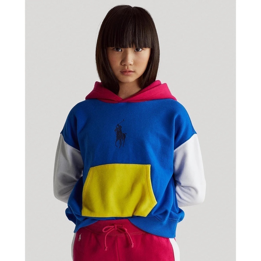 Polo by Ralph Lauren Kids' Blue and Yellow Hoodie (Size 8-10)
